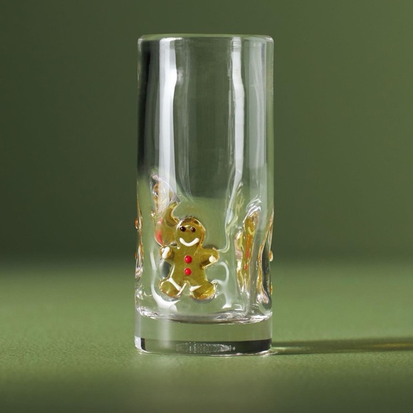 NWT Anthropologie Festive Christmas Gingerbread Shot Glass - Picture 1 of 2